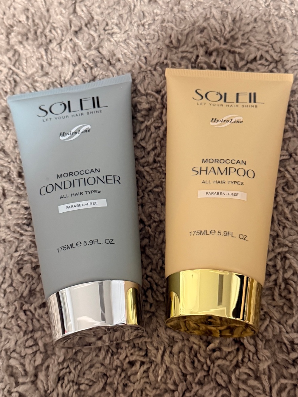 Moroccan Shampoo & Conditioner Set - Beige Shampoo & Gray Conditioner msrp $49ea